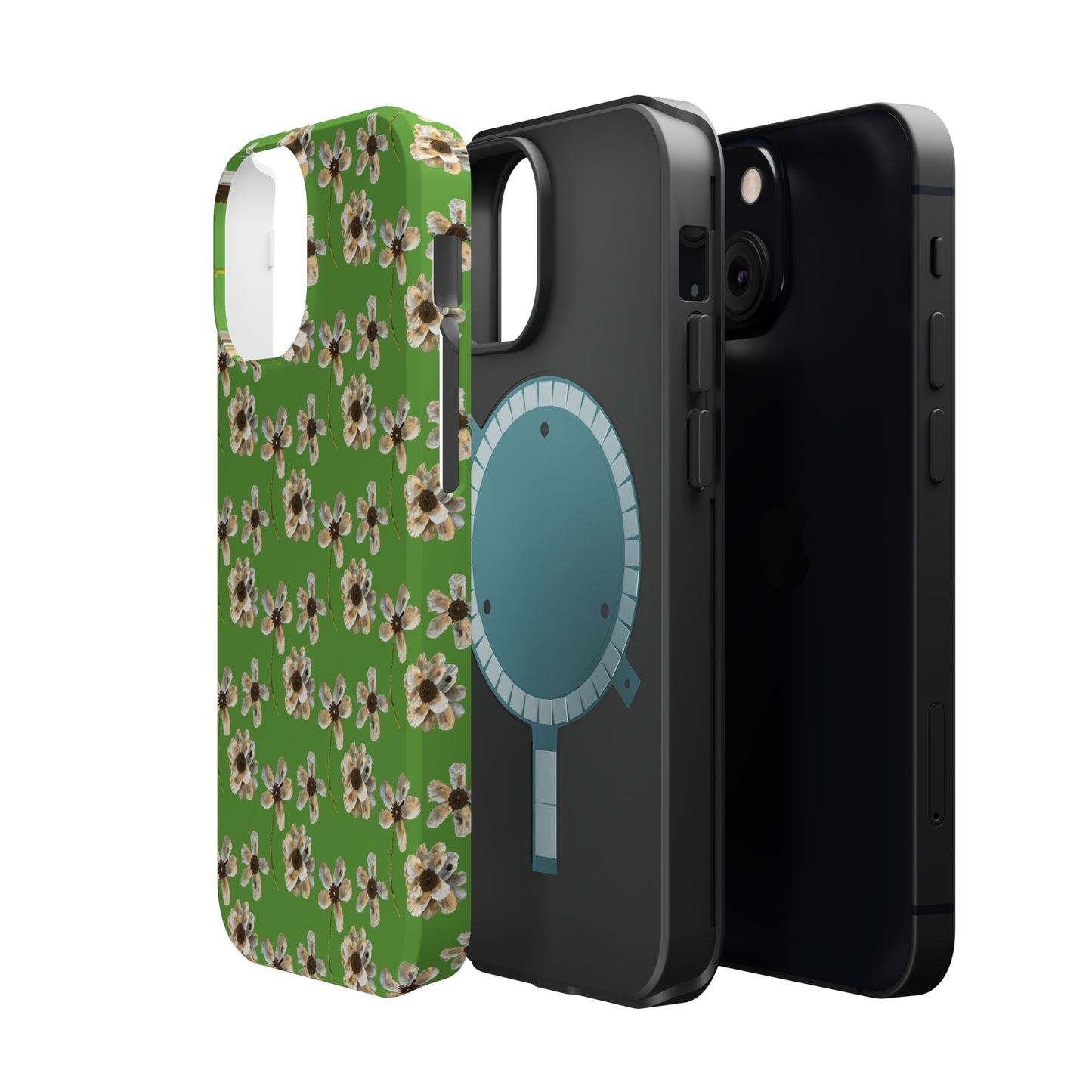 Custom iPhone MagSafe Tough Cases - Whimsy Oyster Petals Green