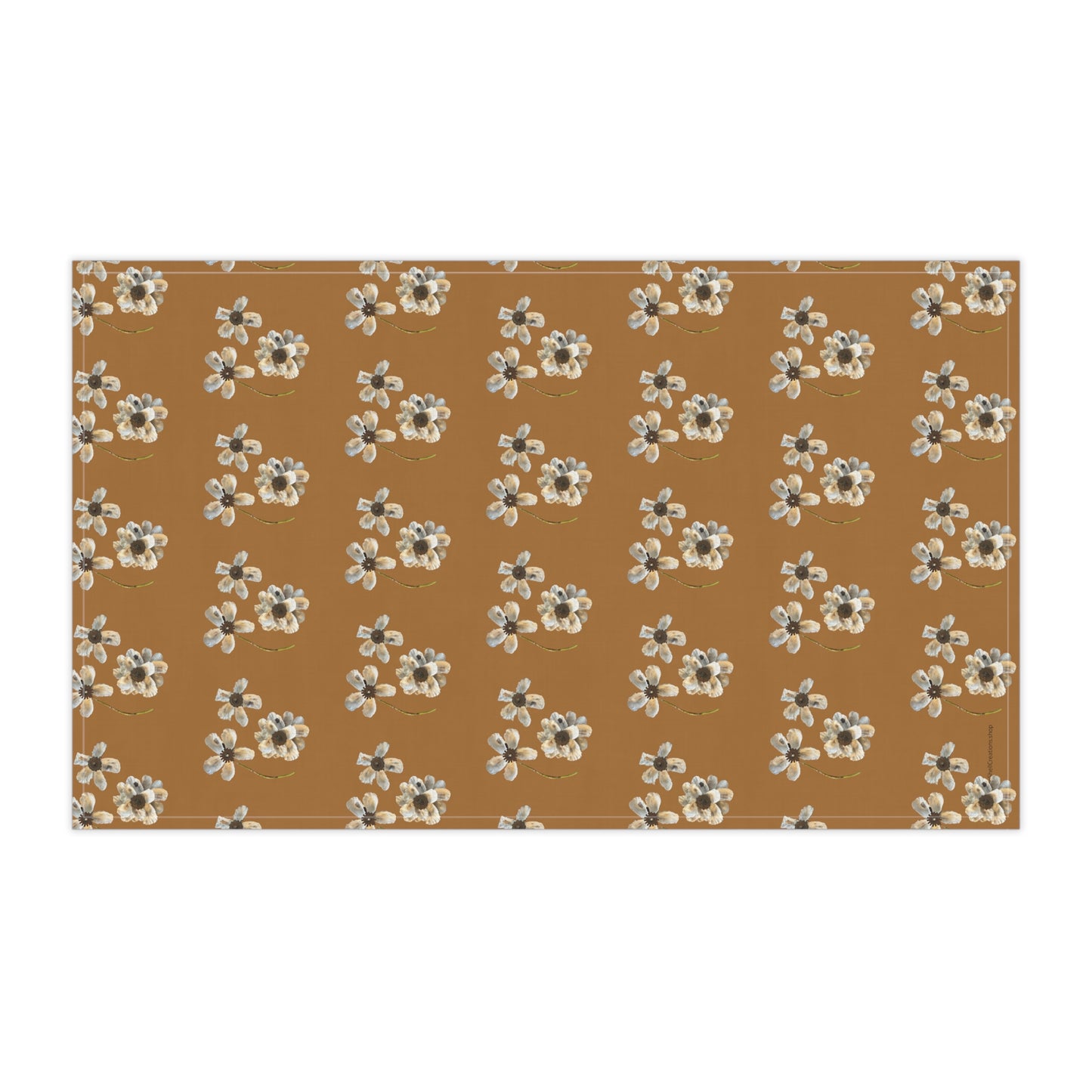 Tea Towel Oyster Shell Flowers Design Great for Fun Fall "Table Scapes, Oyster Roasts, Hostess gifts Choose Cotton or Polyester