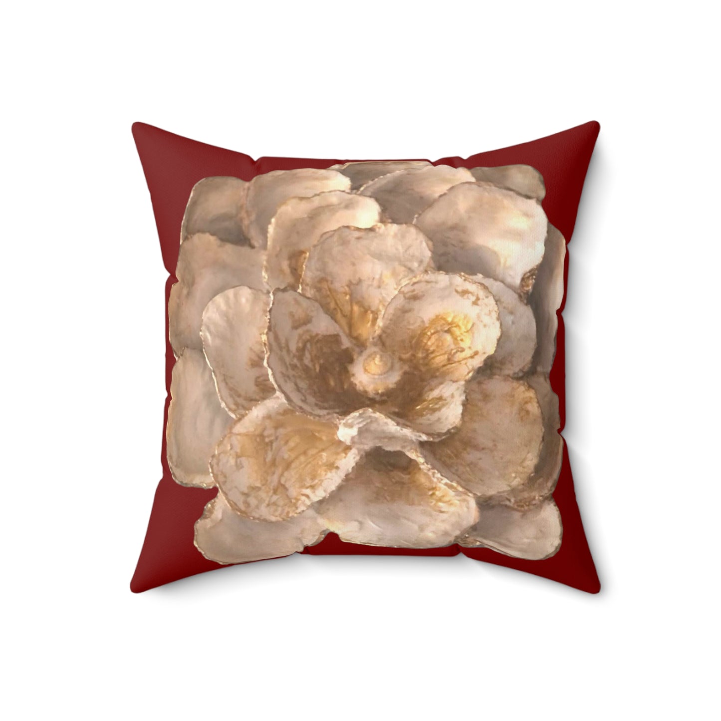 Lux Red Oyster Shell White and Gold ONE sided print Throw Pillows, Christmas pillows, holiday pillows, fun, mix and match, easy home decor