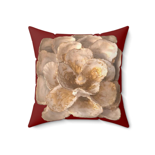 Lux Red Oyster Shell White and Gold ONE sided print Throw Pillows, Christmas pillows, holiday pillows, fun, mix and match, easy home decor