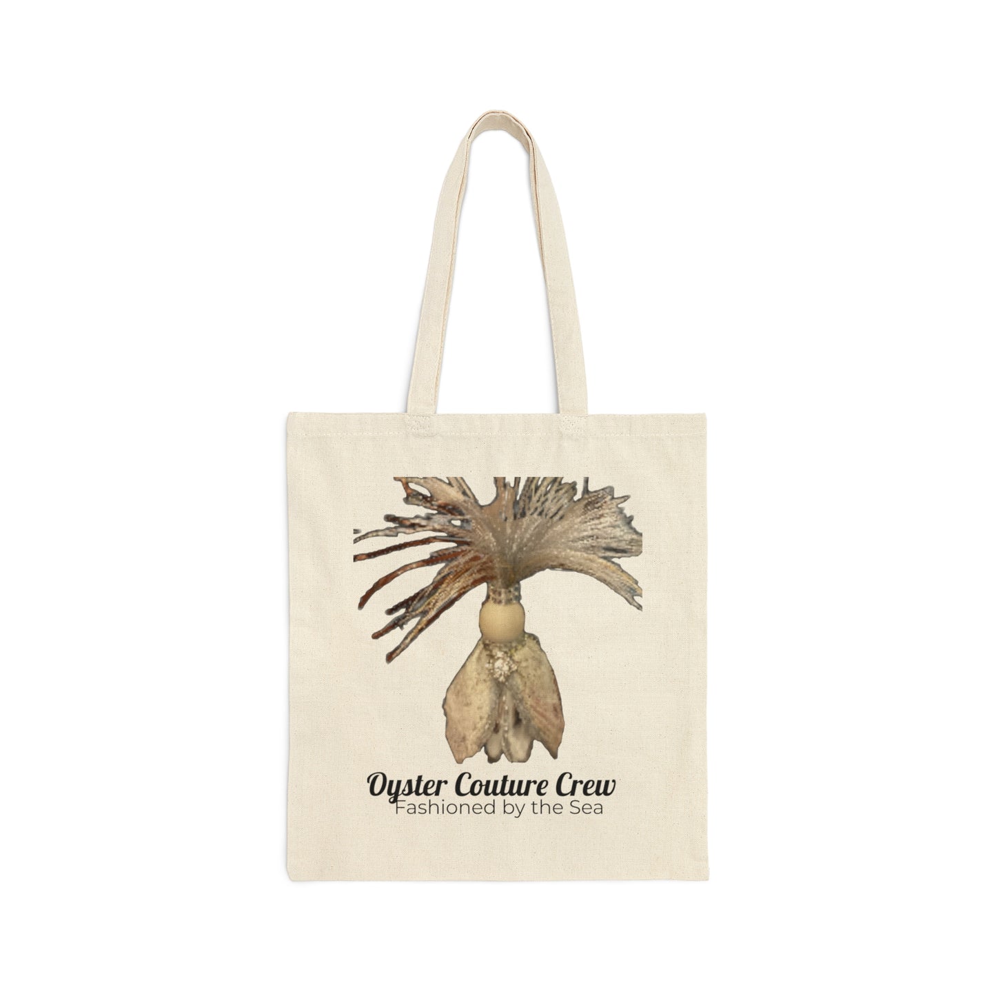 Reusable Cotton Canvas Tote Bag: GlamMom and Modern Grandmother! Coastal Character Art Oyster Shell Prints are Collectible Gifts