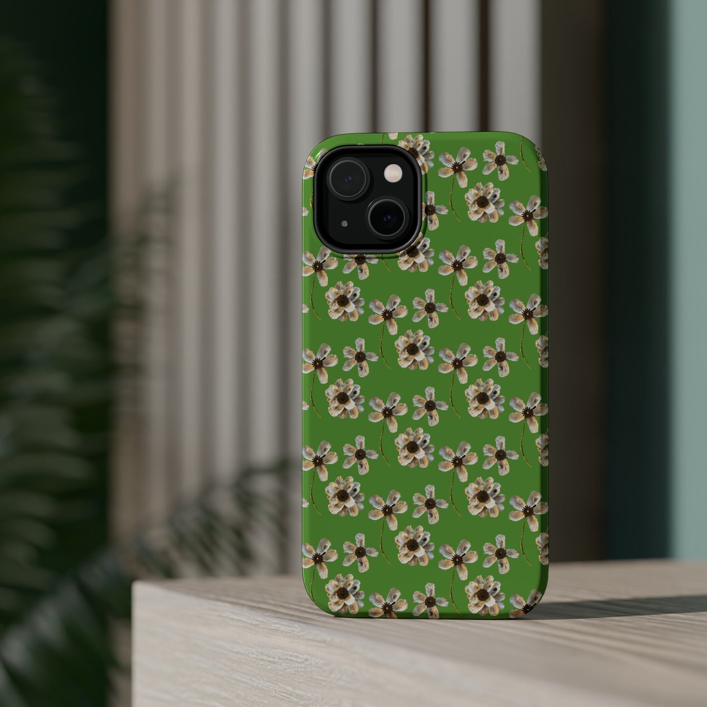 Custom iPhone MagSafe Tough Cases - Whimsy Oyster Petals Green