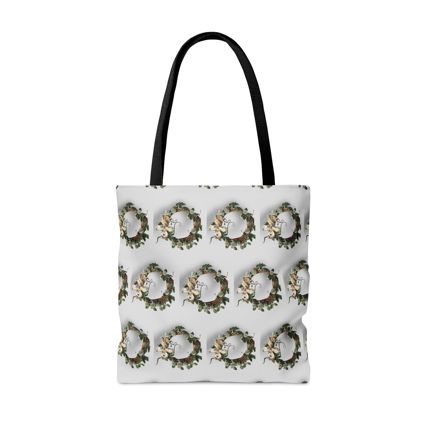 Tote Bag in 3 sizes! Holly and Angel Wreath reusable bag for Girl groups, Wedding parties, Church groups, Club gifts, Shopping, Beach - Holly and Oyster Shell Angel Wreath