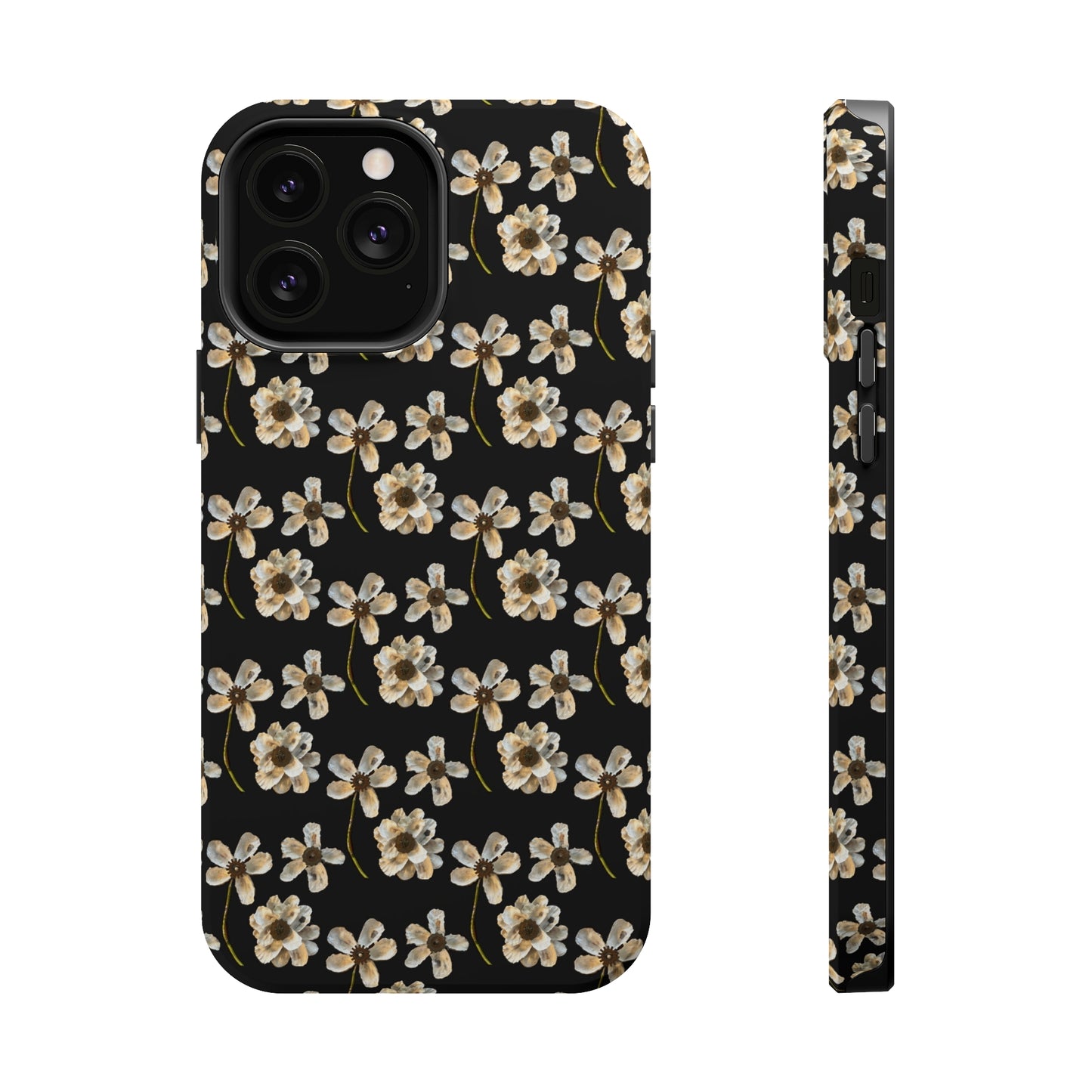 Custom iPhone MagSafe Tough Cases - Whimsy Oyster Petals Black