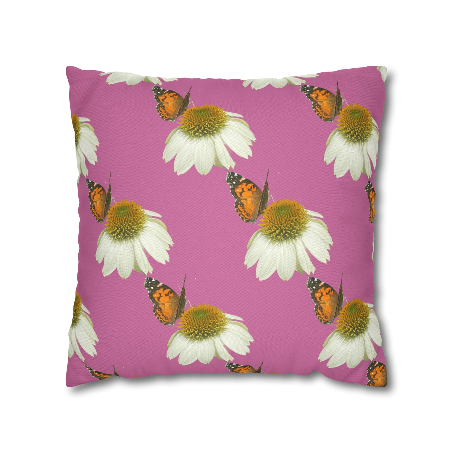 Square Pillow Case Spring Butterfly and Flower