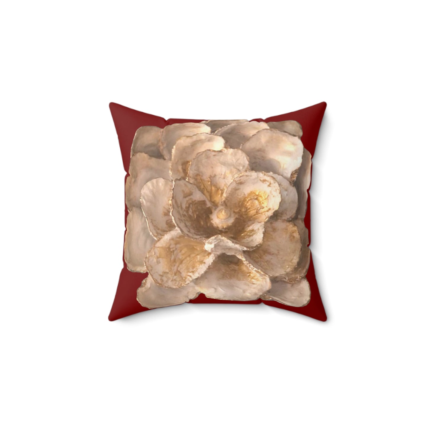 Lux Red Oyster Shell White and Gold ONE sided print Throw Pillows, Christmas pillows, holiday pillows, fun, mix and match, easy home decor